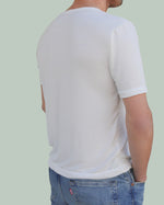 Classical men's t-shirt. Comfortable fit. Very nice quality! Crew Neck Tee. White color.
